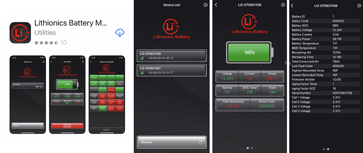 Lithionics apps